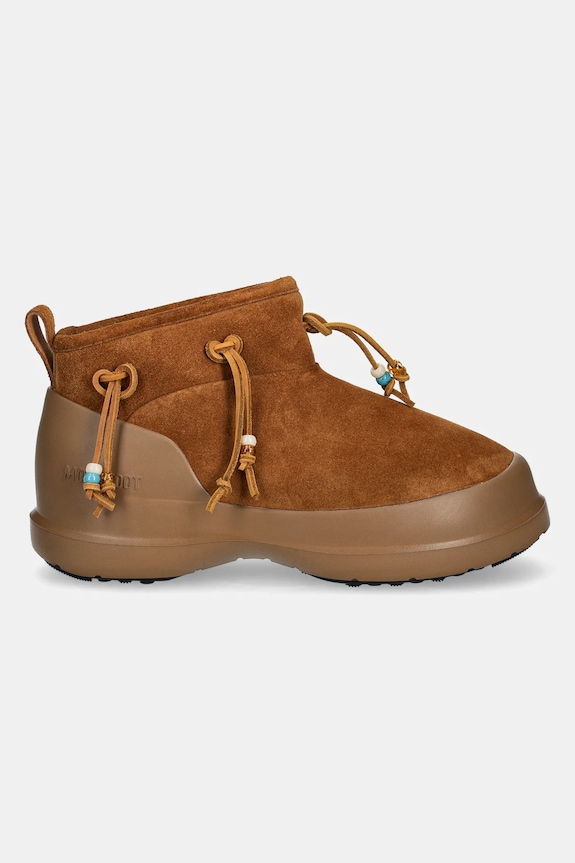 Semišové sněhule Moon Boot MB LUNA LOW SUEDE BEADS 80D2480100.M008 hnědá AW24