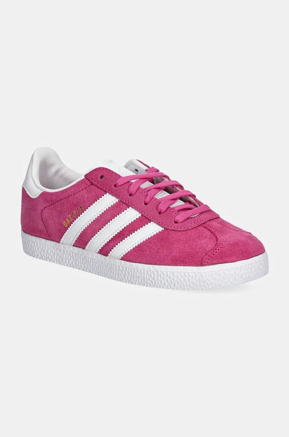 Dječje tenisice od brušene kože adidas Originals GAZELLE imitacija zrnate kože roza IF9801