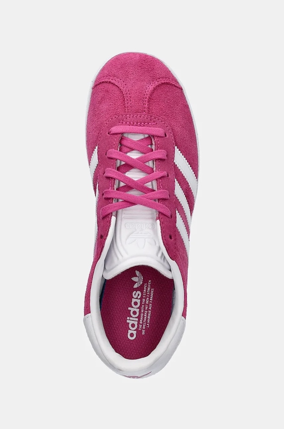 Dječje tenisice od brušene kože adidas Originals GAZELLE roza IF9801