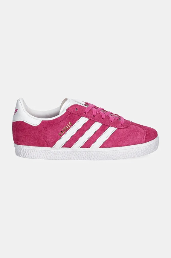 Dječje tenisice od brušene kože adidas Originals GAZELLE C IF9806 roza AW24