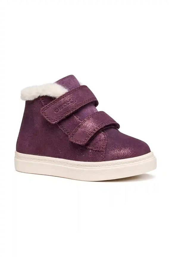 Geox buty zimowe zamszowe dziecięce NASHIK WPF fioletowy B465XA.00077.24.27