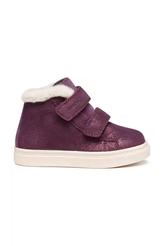 Geox buty zimowe zamszowe dziecięce NASHIK WPF B465XA.00077.24.27 fioletowy AW25