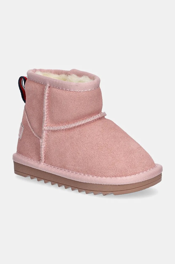 Dětské semišové sněhule Tommy Hilfiger textilní růžová T1A5.33614.27.29