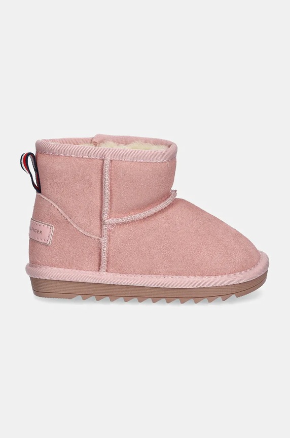 Dětské semišové sněhule Tommy Hilfiger T1A5.33614.27.29 růžová AW24