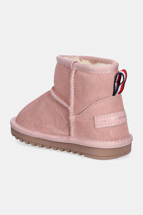 DÍVKA Dětské semišové sněhule Tommy Hilfiger T1A5.33614.27.29 růžová