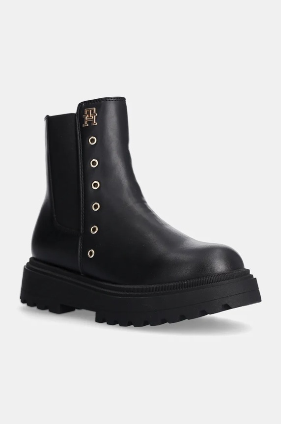 Tommy Hilfiger sztyblety dziecięce imitacja skóry licowej czarny T3A5.33578.