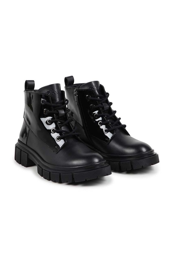 Dkny gyerek worker bakancs nappa bőr fekete D60878.36.39