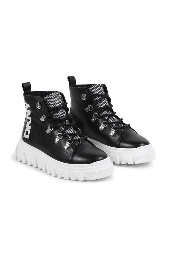 Dkny ghete din piele pentru copii neizolat negru D60879.36.39