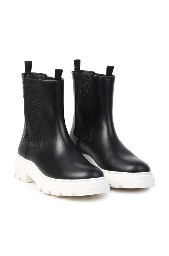 Dječje kožne gležnjače Karl Lagerfeld zrnata koža crna Z30308.28.35