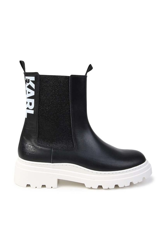 Karl Lagerfeld cizme chelsea din piele pentru copii Z30308.36.39 negru AW24