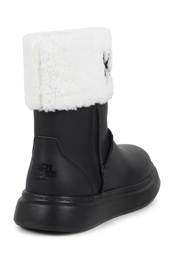 Dievča Detské zimné kožené topánky Karl Lagerfeld Z30312.36.39 čierna