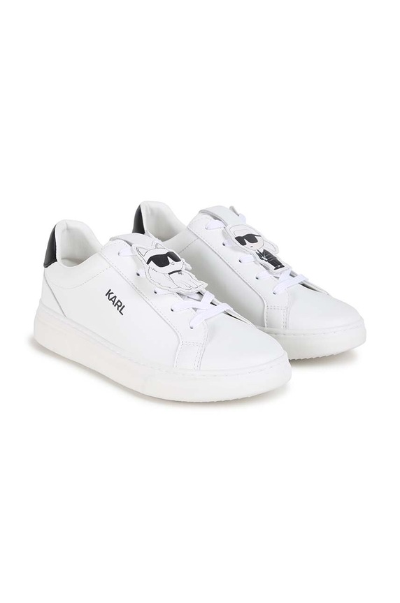 Παιδικά δερμάτινα sneakers Karl Lagerfeld μικρό λευκό Z30313.36.39