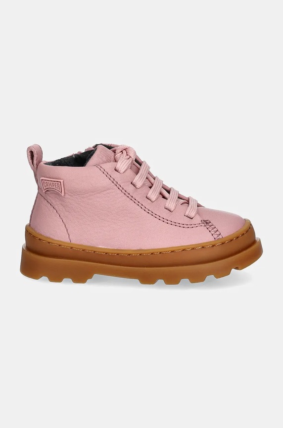 Dětské kožené polobotky Camper Brutus FW K900291.013 růžová AW25
