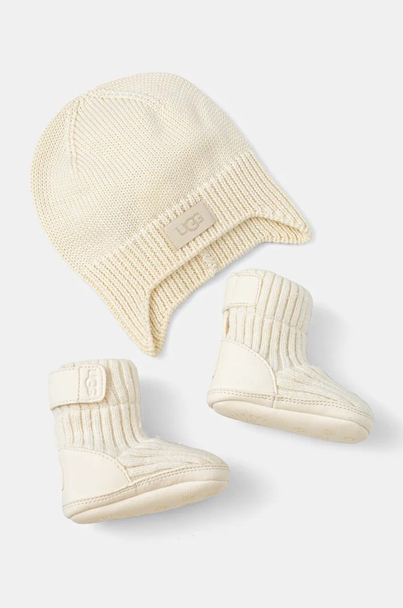 Βρεφικές παντόφλες UGG SKYLAR AND BEANIE συνθετικό μπεζ 1157651I.G