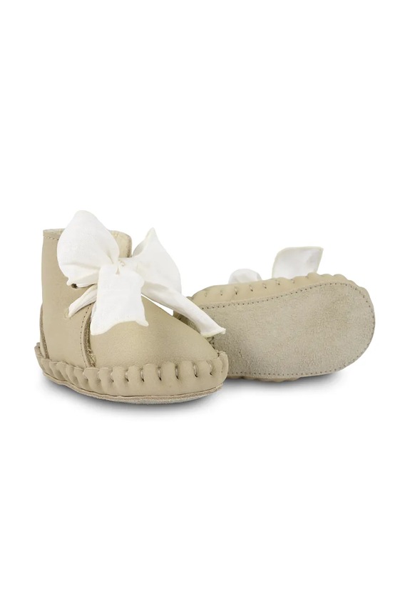 Шкіряні кросівки для немовлят Donsje Pina Organza Booties замша бежевий 1019100.