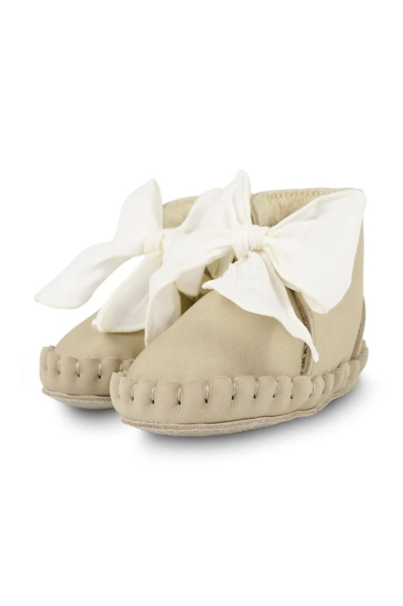 Дівчинка Шкіряні кросівки для немовлят Donsje Pina Organza Booties 1019100. бежевий