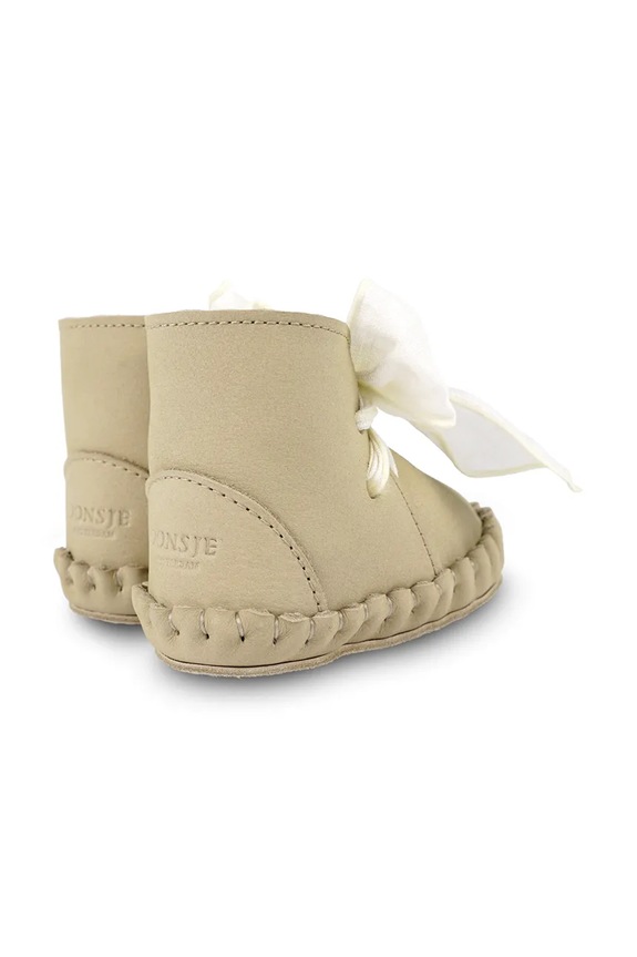 Шкіряні кросівки для немовлят Donsje Pina Organza Booties бежевий 1019100.