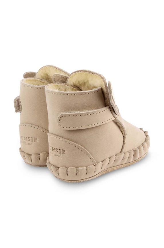 Дівчинка Шкіряні кросівки для немовлят Donsje Kapi Classic Booties Bunny 1028002. бежевий