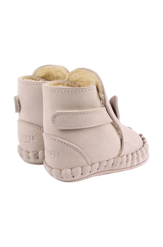 Fete Donsje incaltaminte din piele pentru bebelusi Kapi Classic Booties Cat 1028003. bej