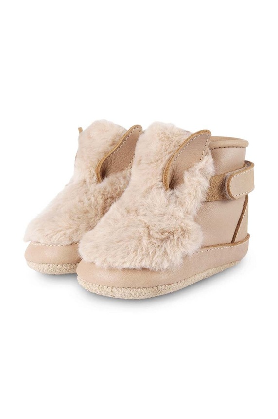 Topánky pre bábätká Donsje Richy Booties Fluffy Bunny usňová koža béžová 1033808.