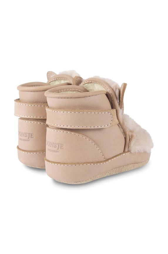 Dievča Topánky pre bábätká Donsje Richy Booties Fluffy Bunny 1033808. béžová