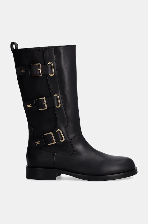 Elisabetta Franchi botki skórzane F4A6.E0159.1251 czarny AW24