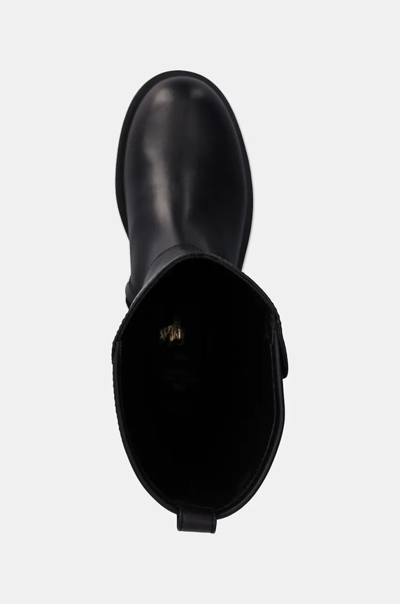 Elisabetta Franchi botki skórzane czarny F4A6.E0159.1251