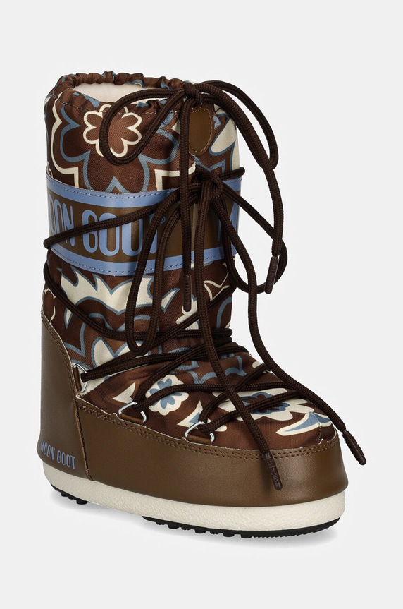 Moon Boot śniegowce dziecięce ICON FLOWER imitacja skóry licowej brązowy 80D1402940