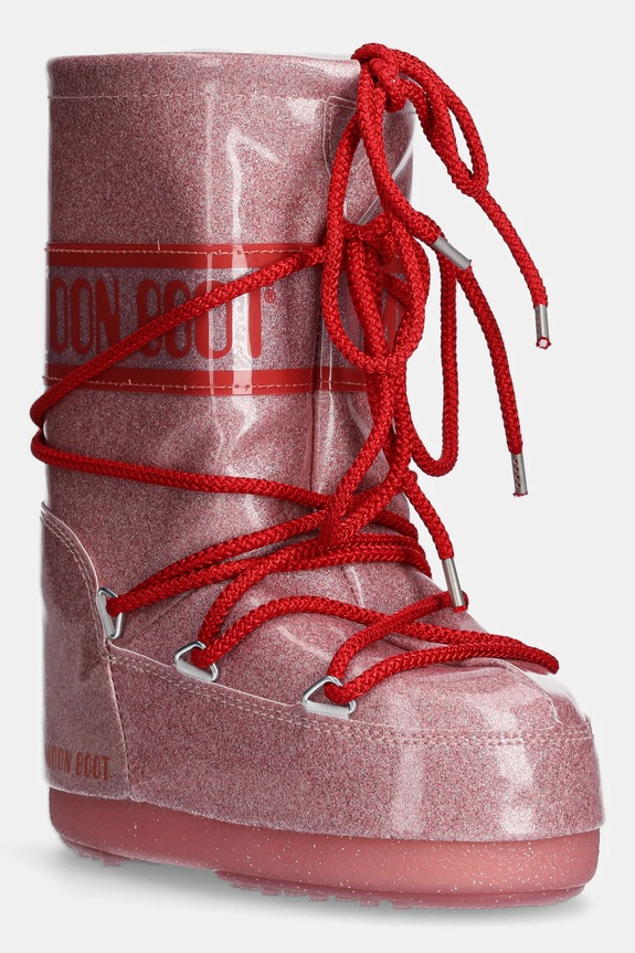 Moon Boot śniegowce dziecięce ICON JR GLITTER ocieplane różowy 80D3400290