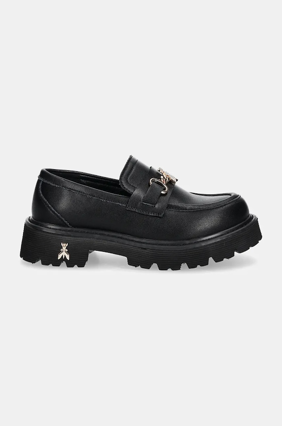 Patrizia Pepe Girl mokasyny skórzane PPJ881.31.34 czarny AW24