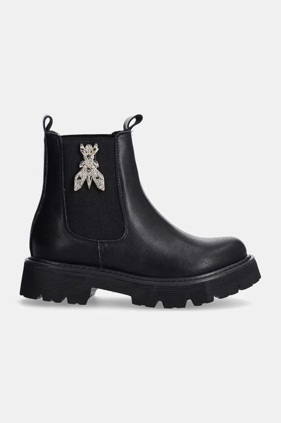 Kožené kotníkové boty Patrizia Pepe Girl PPJ885.31.34 černá AW24