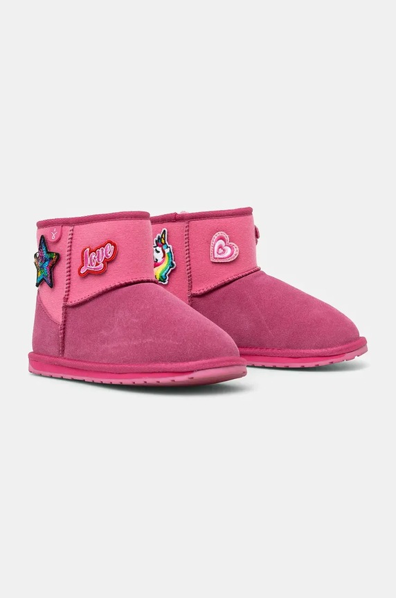 Fete Emu Australia cizme de zapada din piele intoarsa Wallaby Mini Play K12748.Wal roz