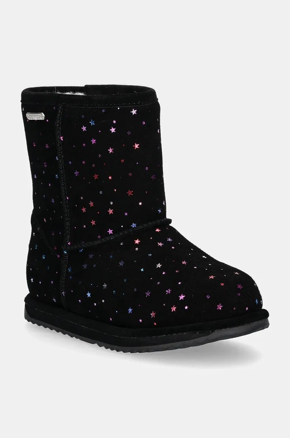 Dětské semišové sněhule Emu Australia Sparkle Brumby zateplené černá K13100.Spa