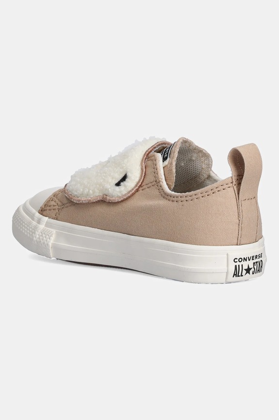 Lány Converse gyerek sportcipő CHUCK TAYLOR AS ONE STRAP A10040C bézs