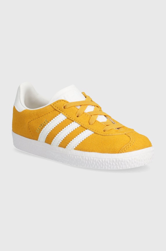 Dječje tenisice od brušene kože adidas Originals GAZELLE CF EL imitacija zrnate kože zlatna IH0361