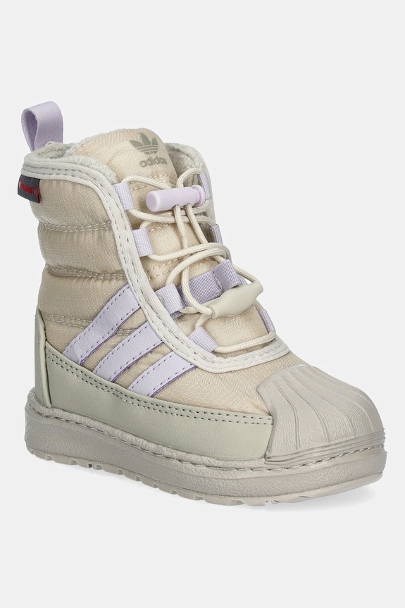 Detské zimné topánky adidas Originals SUPERSTAR 360 BOOT 2.0 jemné zateplenie béžová ID4048