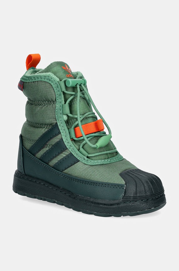 Παιδικές μπότες χιονιού adidas Originals SUPERSTAR 360 BOOT 2.0 συνθετικό πράσινο ID4051