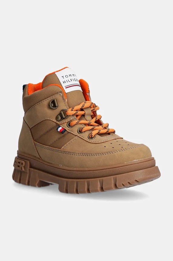 Dječje zimske čizme Tommy Hilfiger na patentni zatvarač smeđa T3X5.33707.30.34