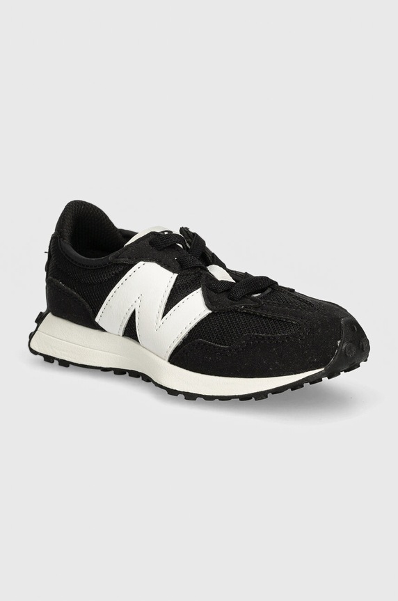 Detské tenisky New Balance 327 imitácia semišu čierna PH327CBW