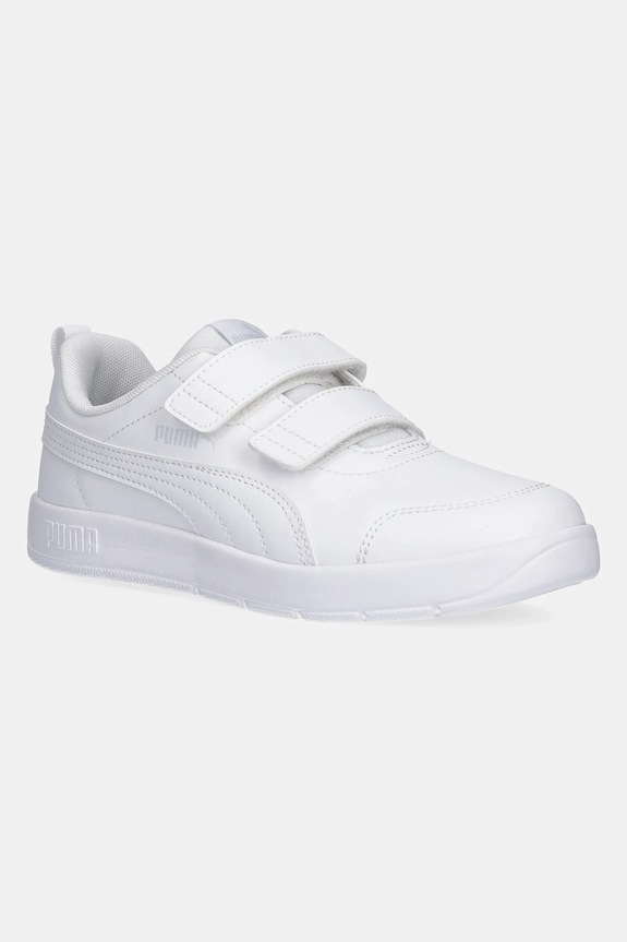 Παιδικά sneakers Puma Courtflex V3 απομίμηση λείου δέρματος λευκό 397642