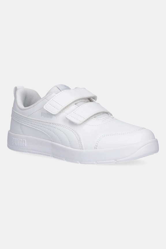 Παιδικά sneakers Puma Courtflex V3 απομίμηση λείου δέρματος λευκό 397642