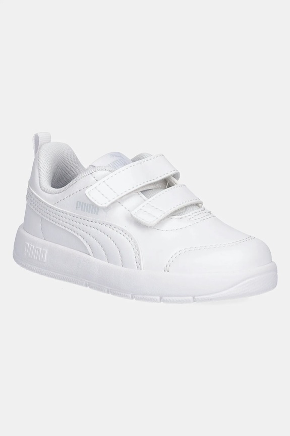 Παιδικά sneakers Puma Courtflex V3 V απομίμηση λείου δέρματος λευκό 310252