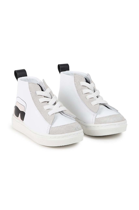 Karl Lagerfeld sneakersy skórzane niemowlęce wysoka biały Z30319.22.30