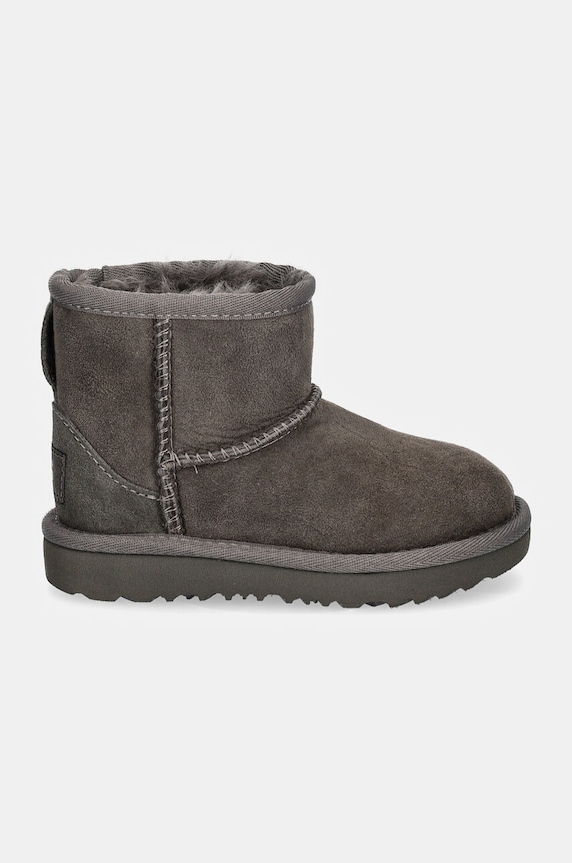 Dječje cipele za snijeg od brušene kože UGG CLASSIC MINI II 1017715T siva AW25