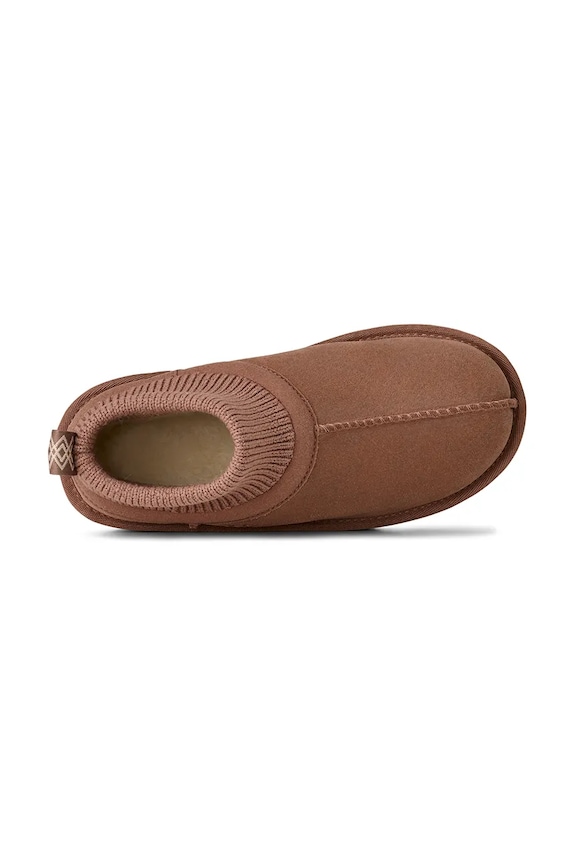 UGG cizme de zăpadă din piele întoarsă pentru copii KIDS' CLASSIC ULTRA STRETCH CUFF 1157702K maro