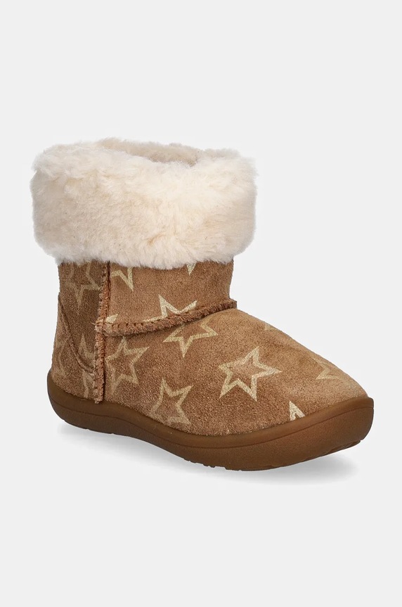 Dječje cipele za snijeg od brušene kože UGG SAMMEE IRIDESCENSTARS tekstil smeđa 1157633T