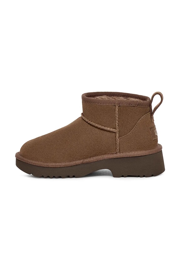 Dječje cipele za snijeg od brušene kože UGG KIDS CLASSIC ULTRA MINI NEW HEIGHTS smeđa 1157732K