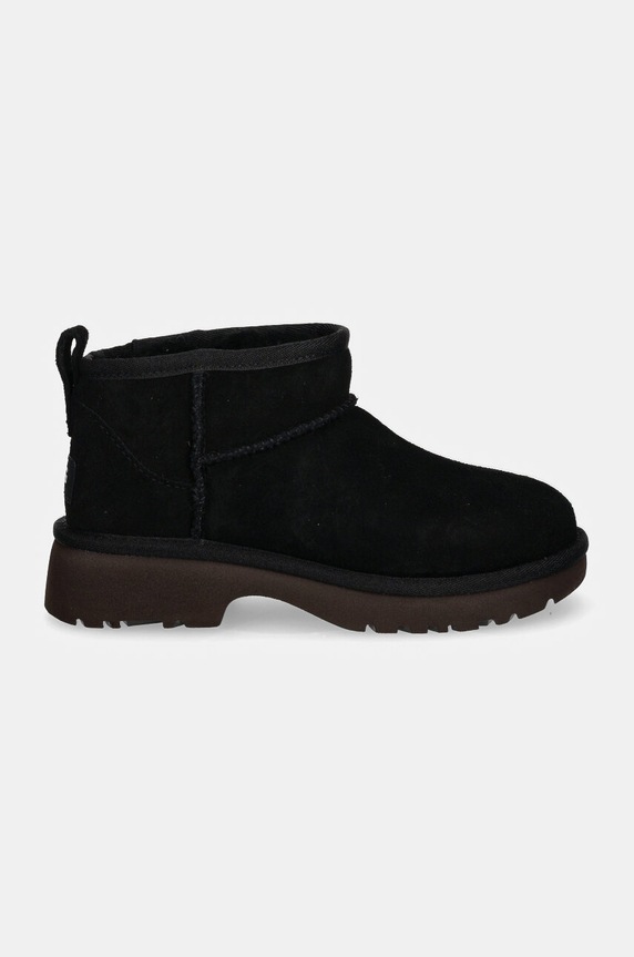 UGG śniegowce zamszowe dziecięce KIDS CLASSIC ULTRA MINI NEW HEIGHTS 1157732K czarny AW25