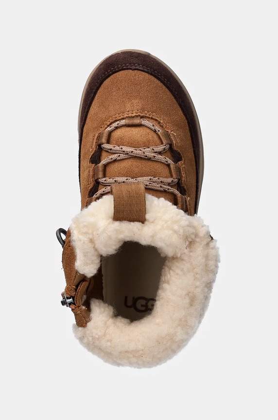 Dječje zimske cipele od brušene kože UGG TERRETRAIL COZY LACE smeđa 1157574K