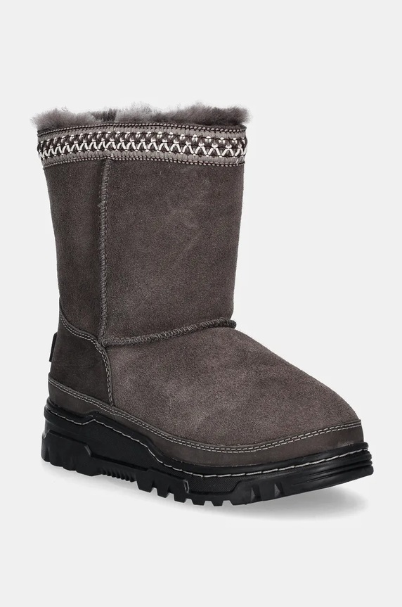 Dječje cipele za snijeg UGG KIDS CLASSIC SHORTRAILGAZER brušena koža smeđa 1157694K